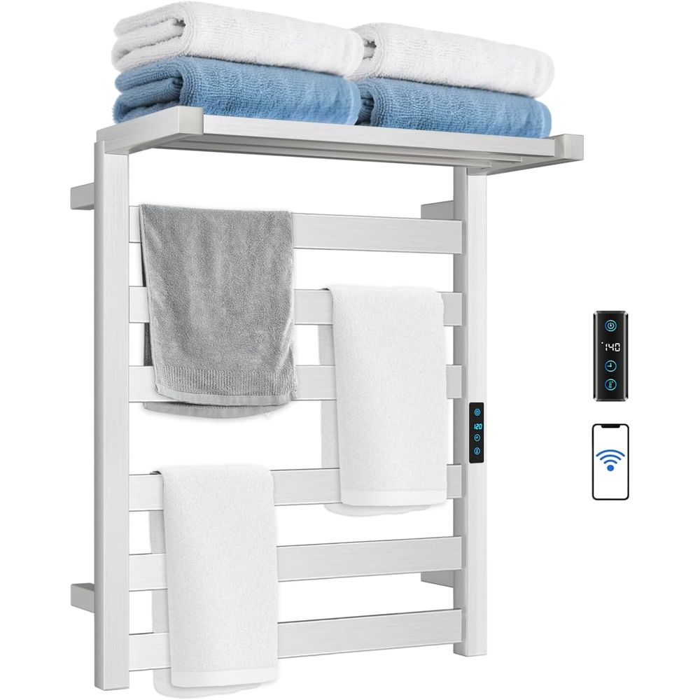 Towel Bar Stainless - Wall-Mounted Electric Towel Warmer with Adjustable
