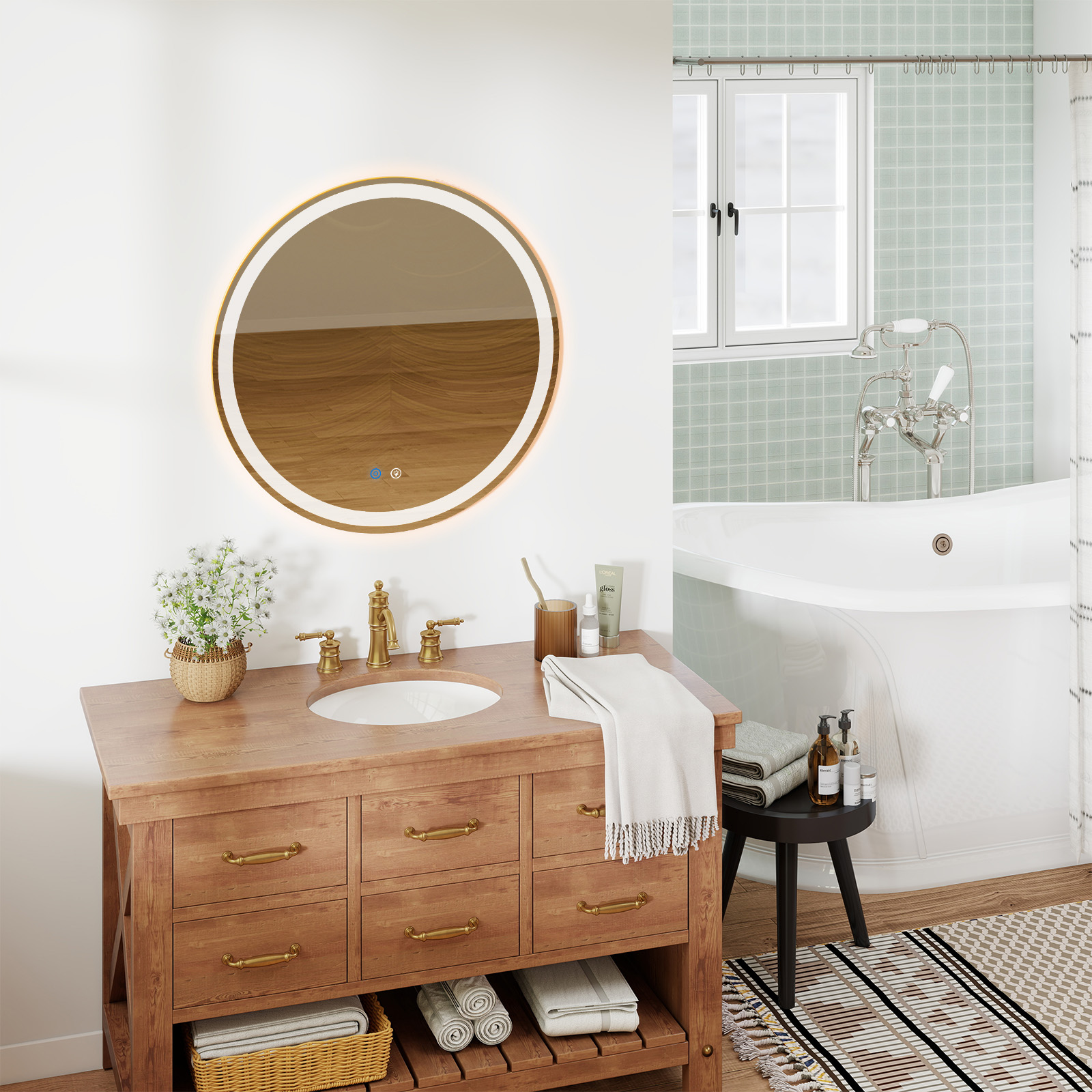 Bathroom Mirror Led - Smart anti-fog LED bathroom mirror with