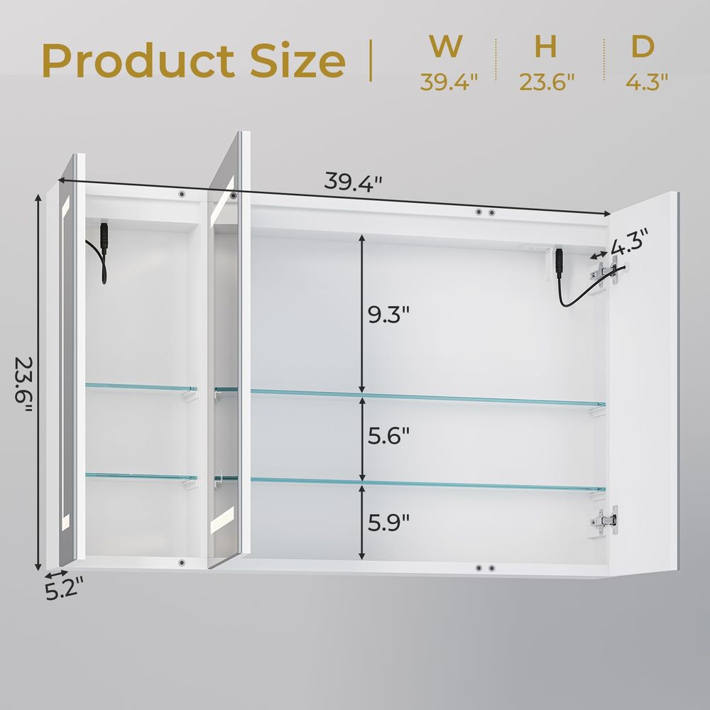 Bathroom Mirror Led - Medicine Cabinet with Mirror and LED