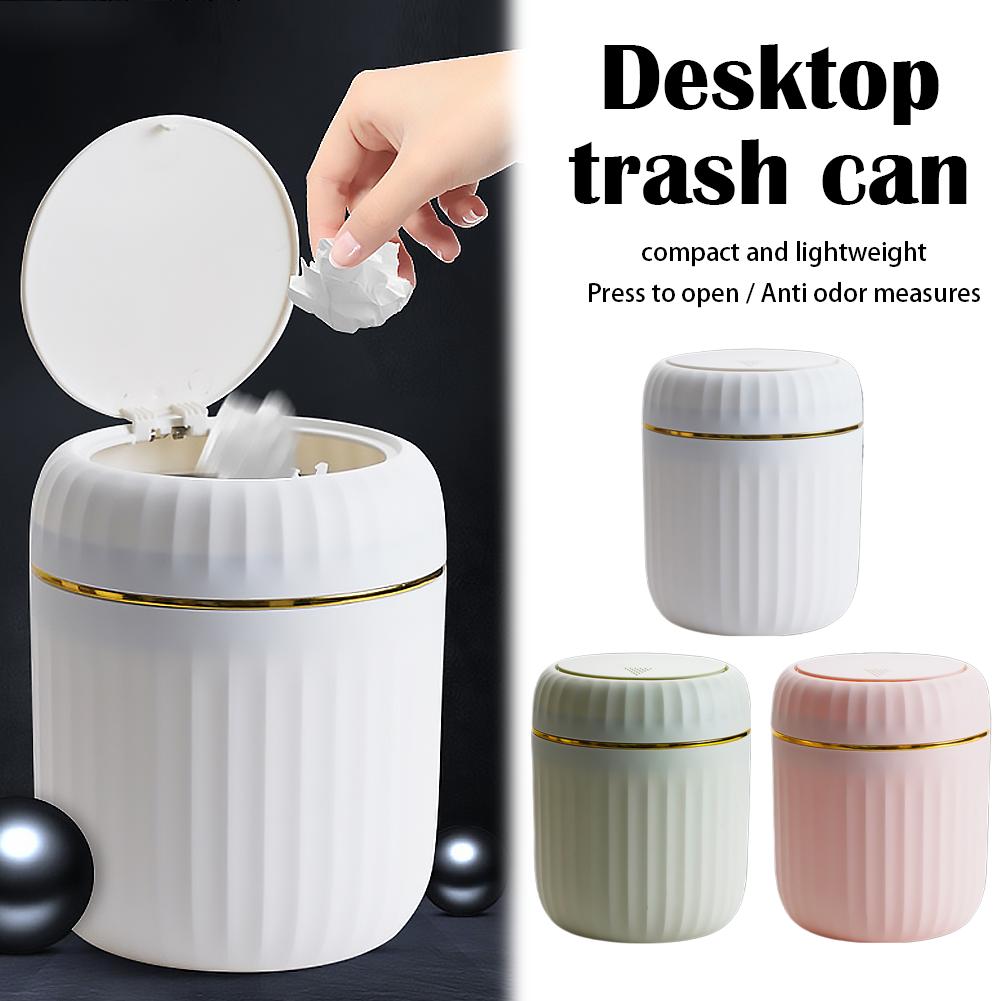Home Bathroom Trash Can - Mini Desktop Trash Can Durable Plastic