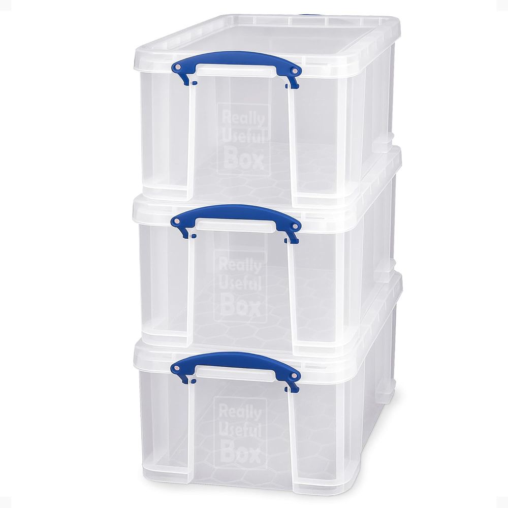 Home Bathroom Lock - 3-Pack Clear Stackable Storage Containers with