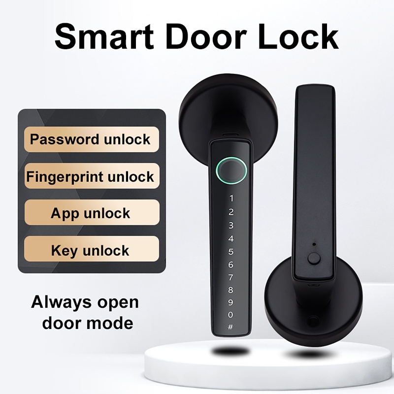 Home Bathroom Lock - Smart Door Lock APP/Password/Fingerprint/Key Unlocking Electronic