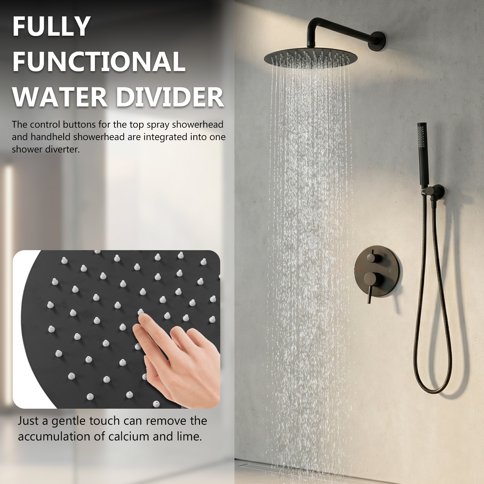 Home And Bathroom - Ceiling Rainfall Shower Head System with