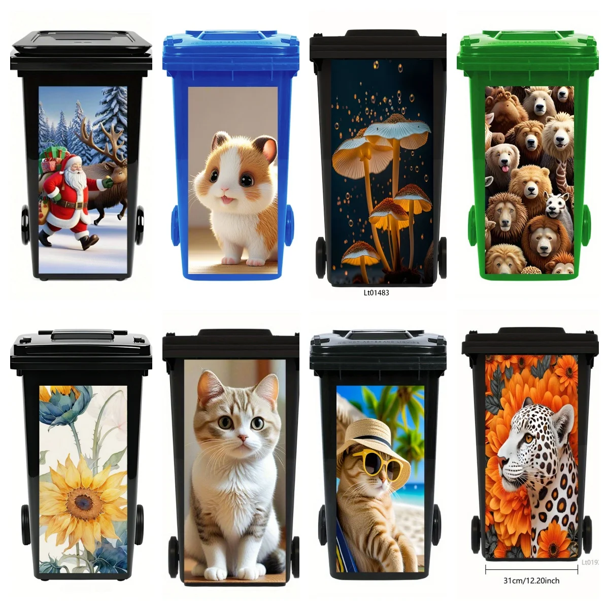Home Bathroom Trash Can - 31x70cm Waterproof Trash Bin Sticker Full
