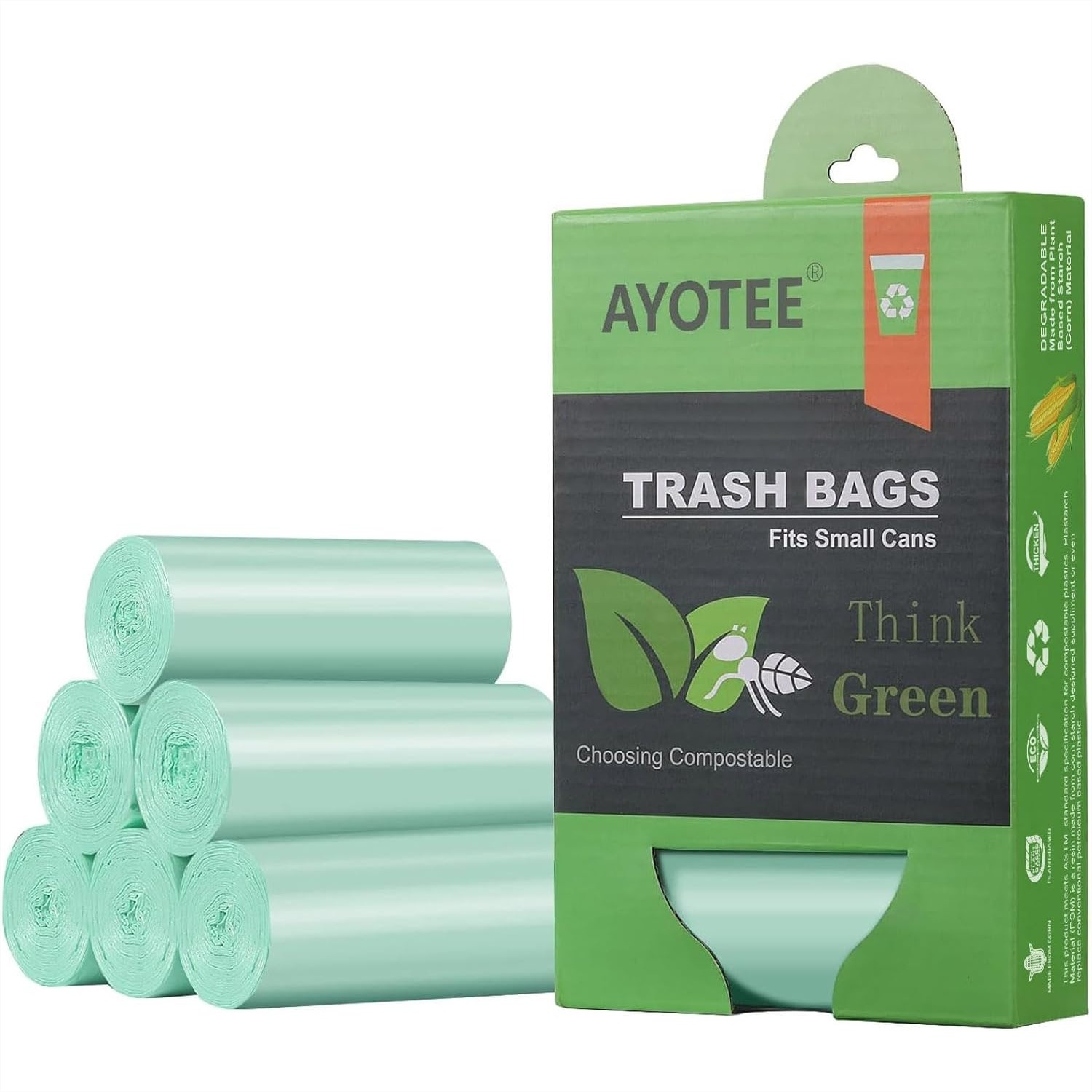 Home Bathroom Trash Can - 1.2 Gallon Small Trash Bags for