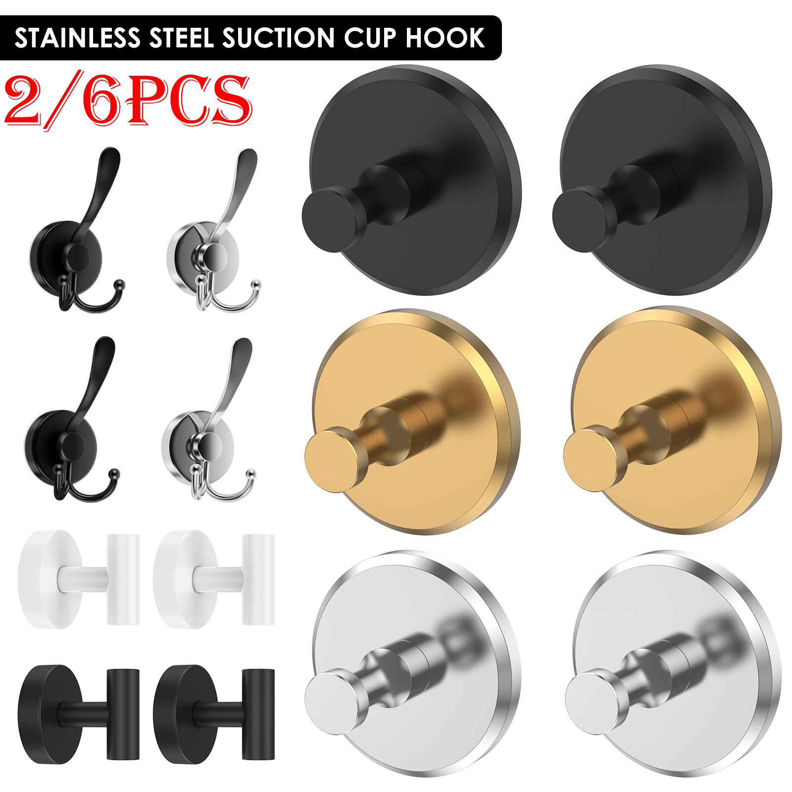 2/6Pcs Stainless Steel Suction - Towel Bar Stainless recensie en prijs