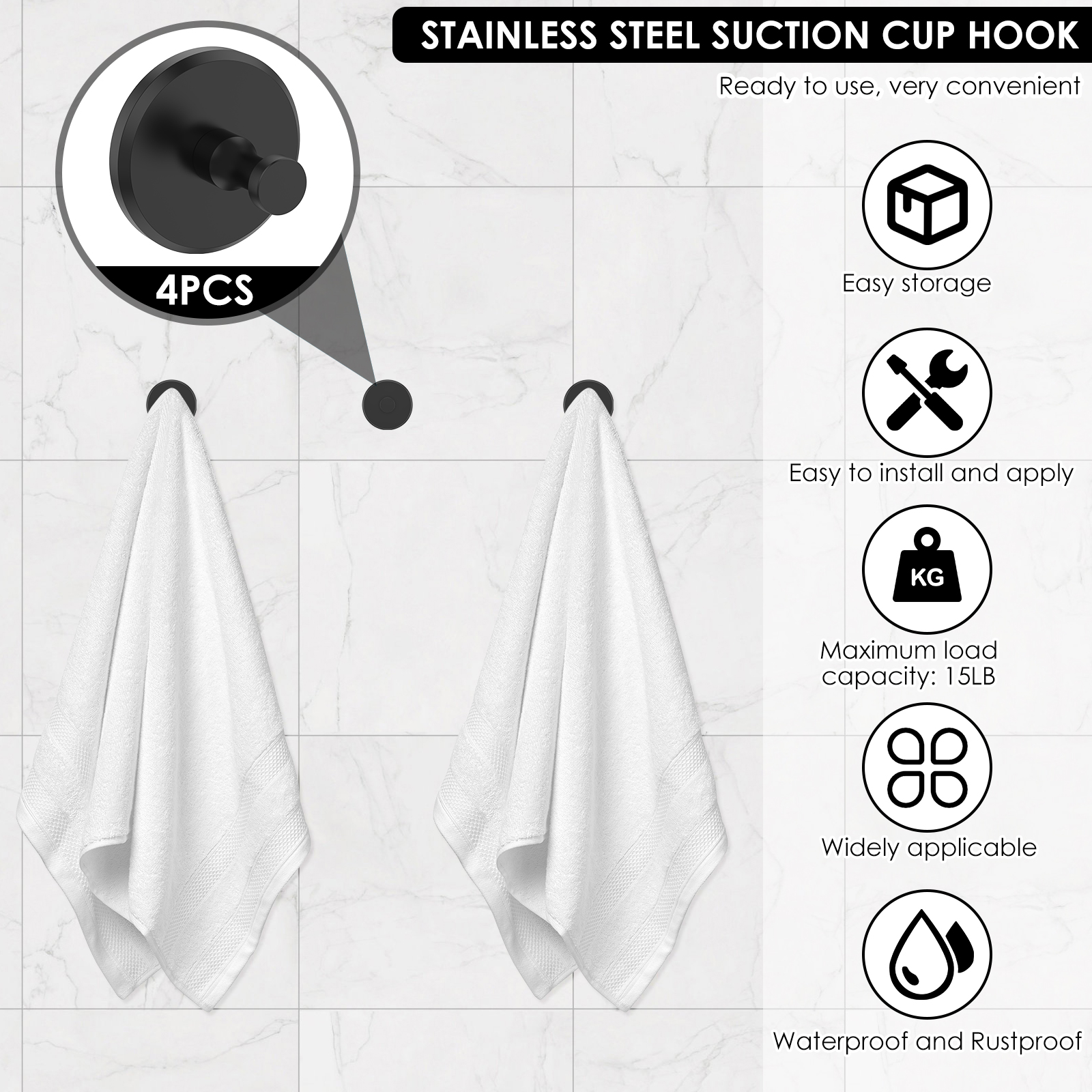 2/6Pcs Stainless Steel Suction - Towel Bar Stainless recensie en prijs