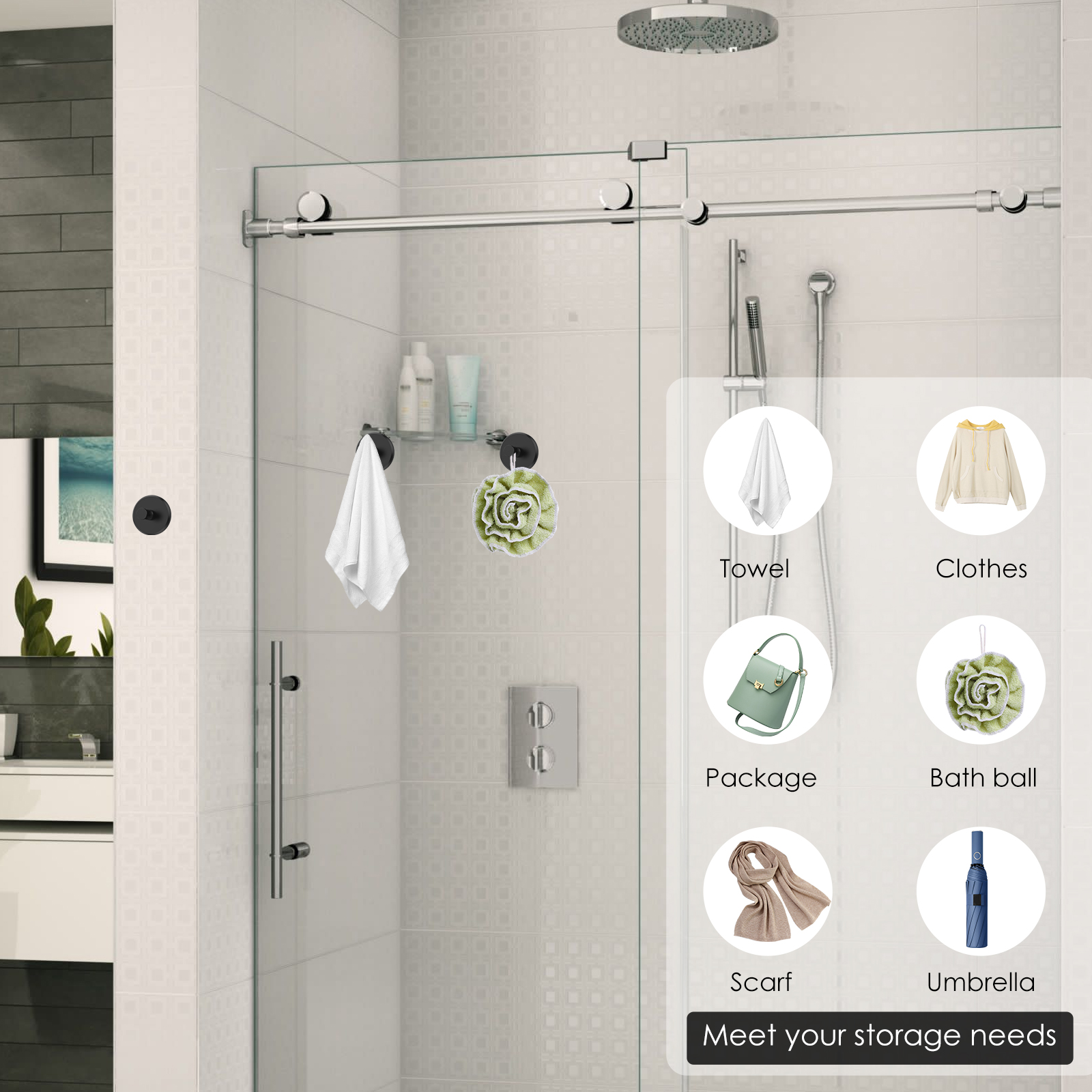 2/6Pcs Stainless Steel Suction - Towel Bar Stainless recensie en prijs