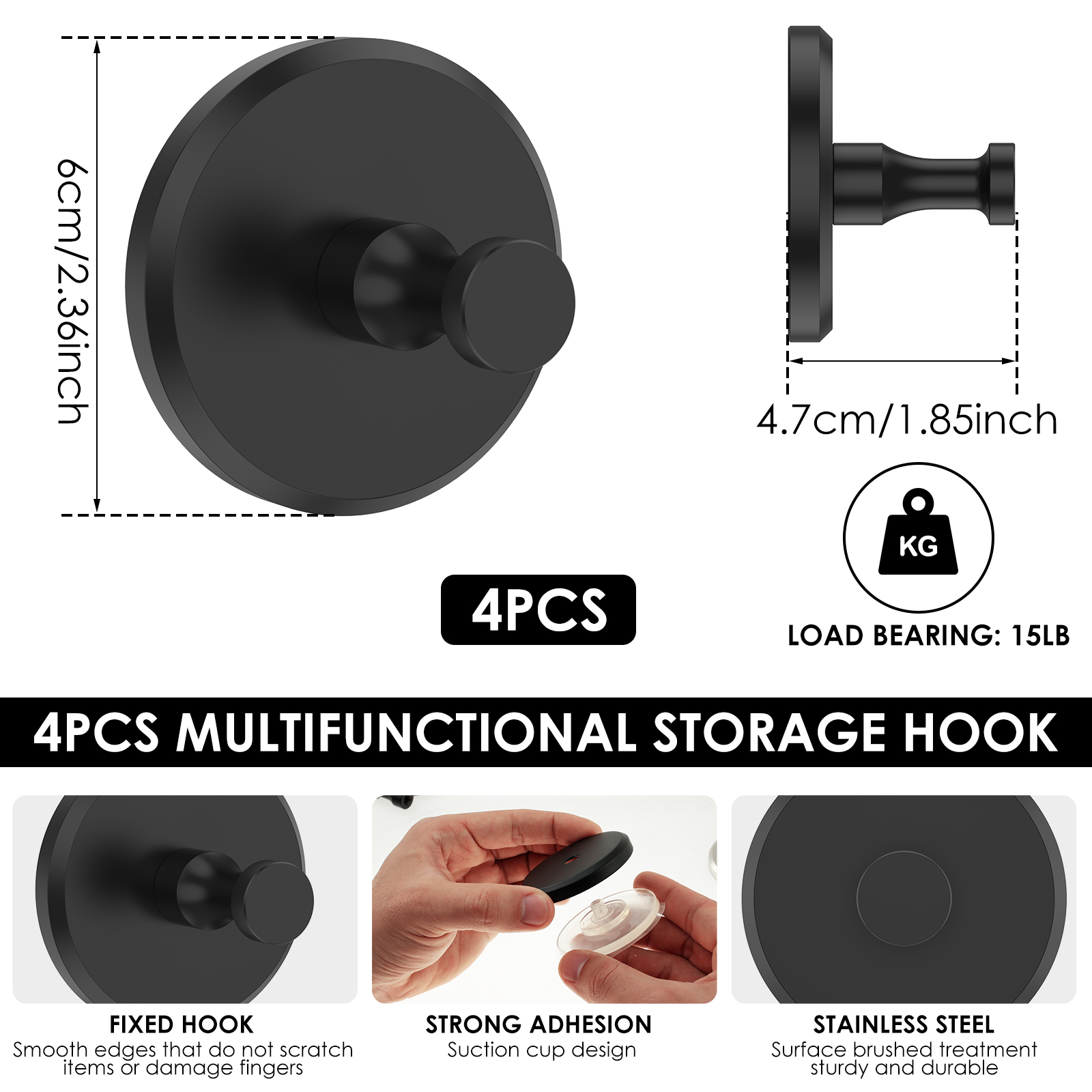 2/6Pcs Stainless Steel Suction - Towel Bar Stainless recensie en prijs