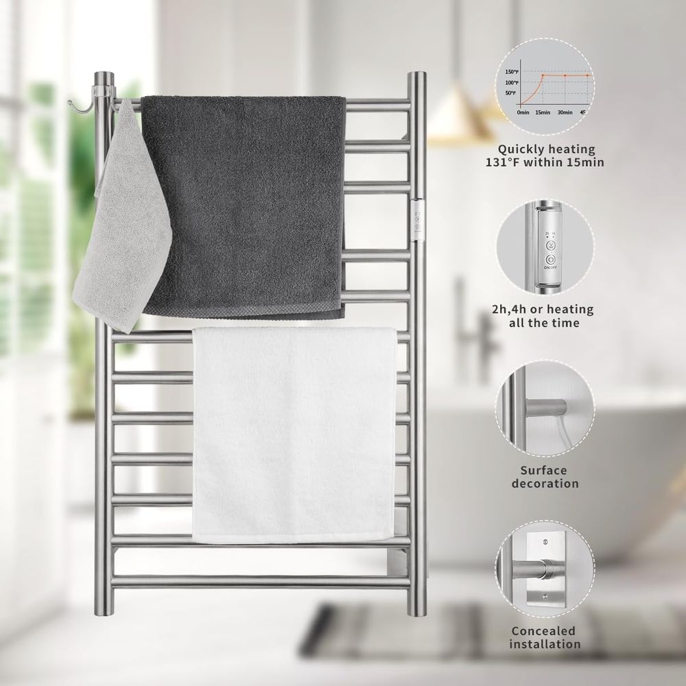 12-Bar Wall-Mounted Towel Warm - Towel Bar Stainless recensie en prijs