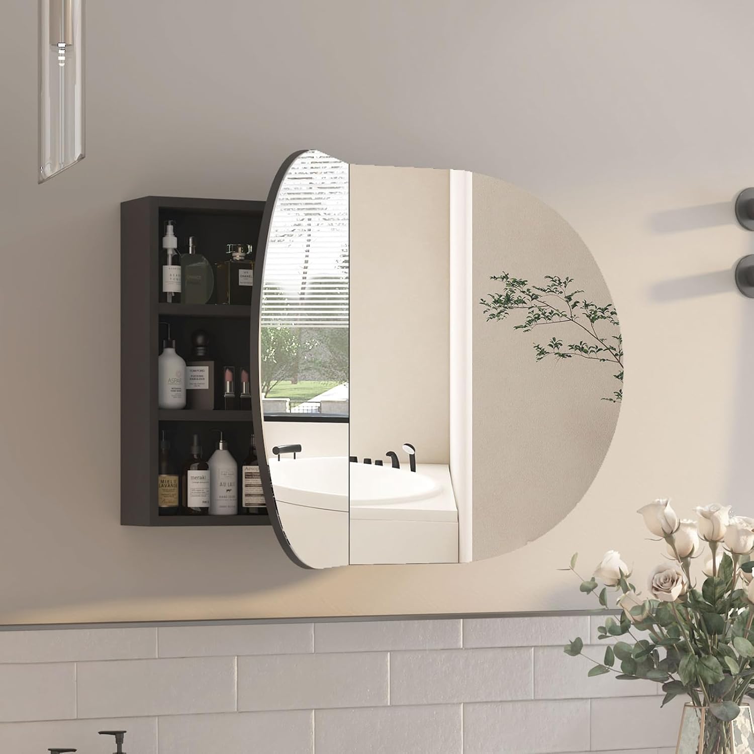 Oval Medicine Cabinet with Mir - Home Bathroom Cabinets recensie en prijs