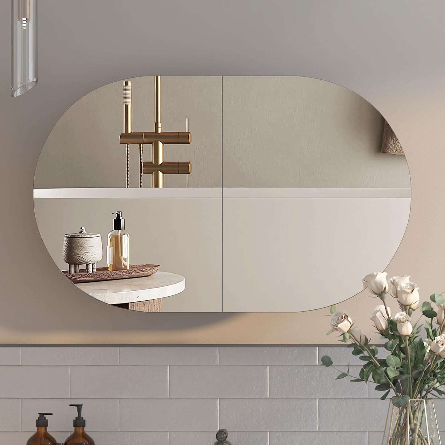 Oval Medicine Cabinet with Mir - Home Bathroom Cabinets recensie en prijs
