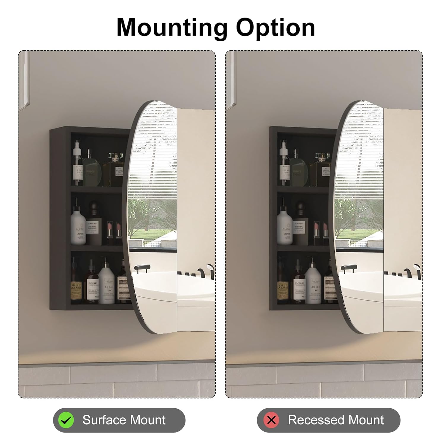 Oval Medicine Cabinet with Mir - Home Bathroom Cabinets recensie en prijs