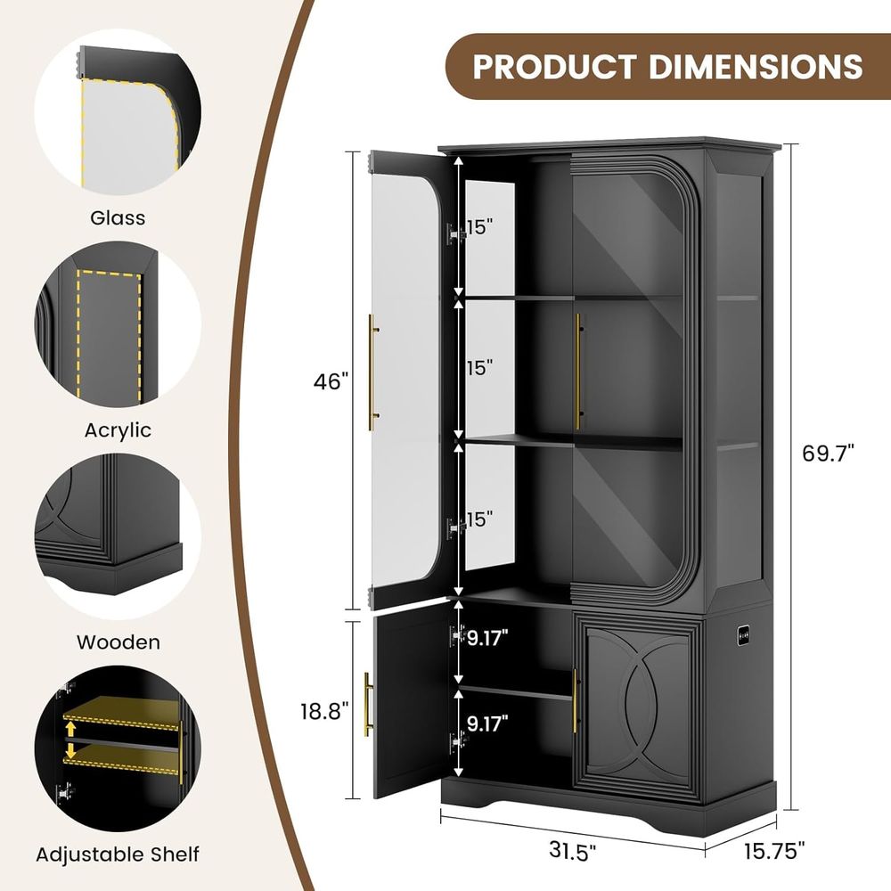 69 Tall Glass Display Cabinet  - Home & Bathroom Building Products Pte Ltd Photos recensie en prijs
