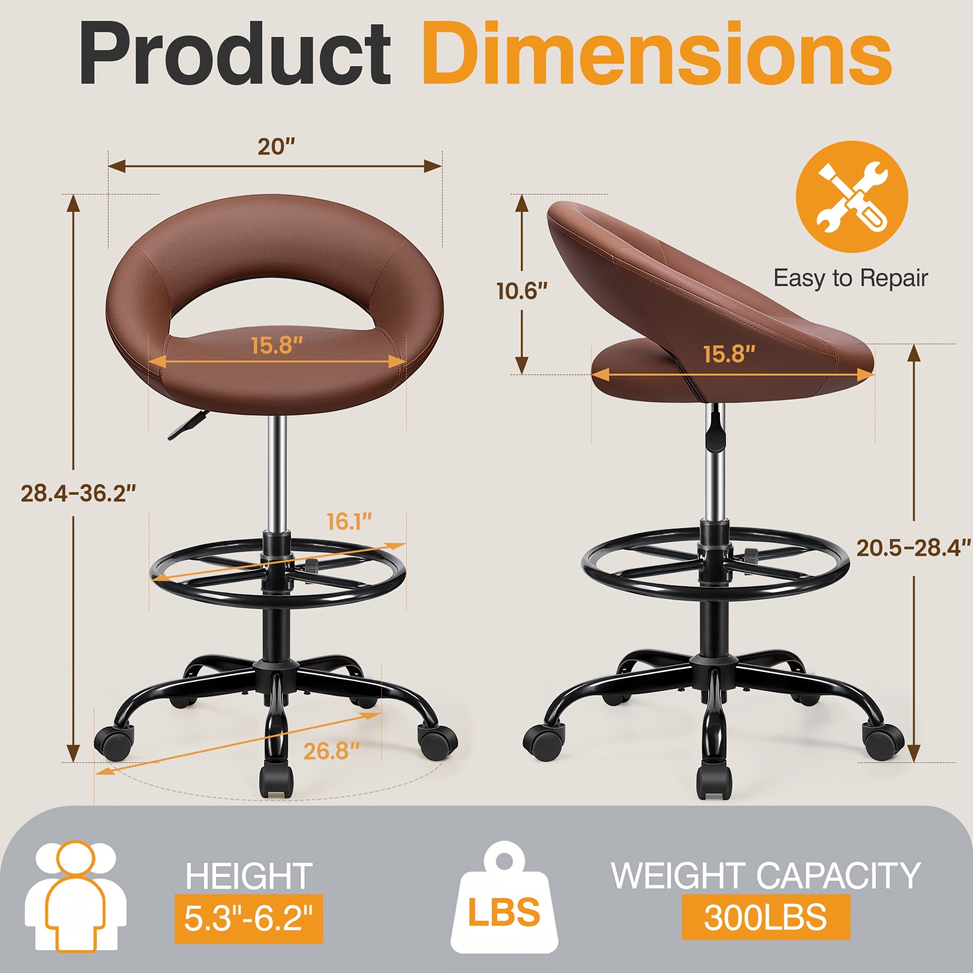 Ergonomic Drafting Chair - PU  - Home & Bathroom Building Products Pte Ltd Photos recensie en prijs