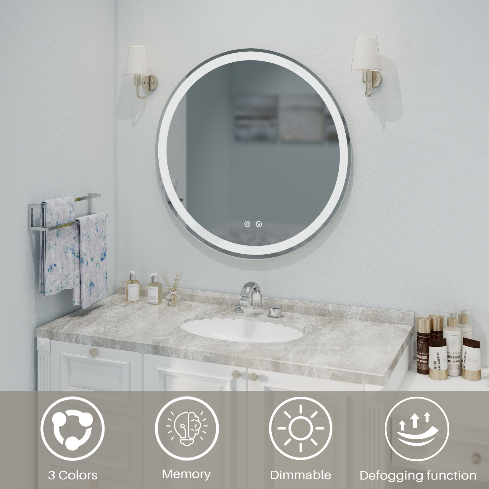 Smart anti-fog LED bathroom mi - Bathroom Mirror Led recensie en prijs