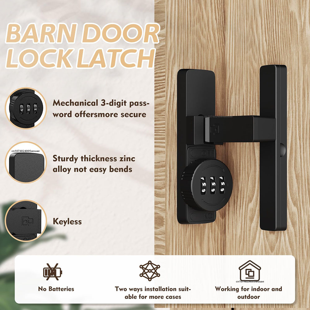 Security Barn Door Lock 3-Digi - Home Bathroom Lock recensie en prijs