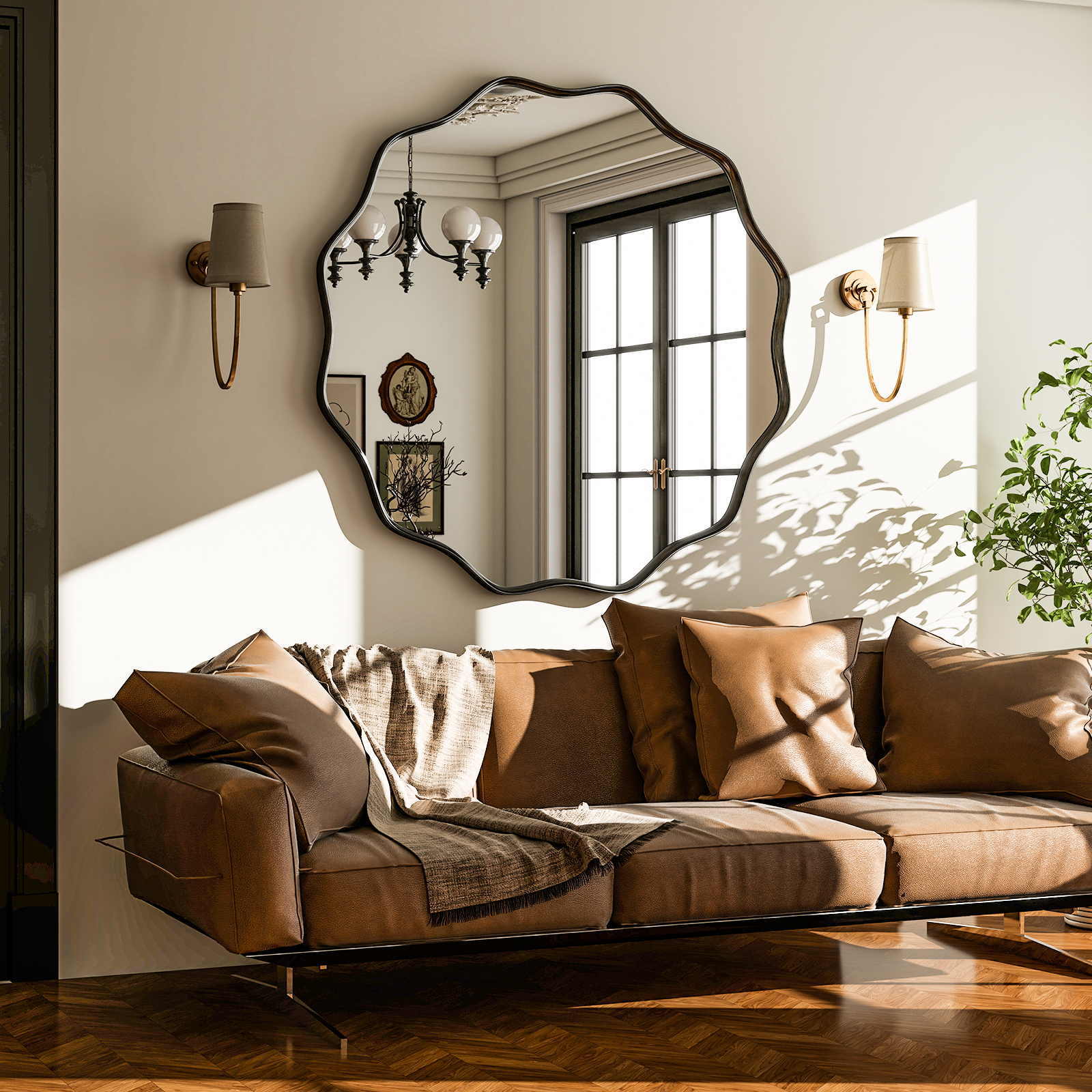 Wavy Round Bathroom Mirror Dec - Home Bathroom Cabinets recensie en prijs
