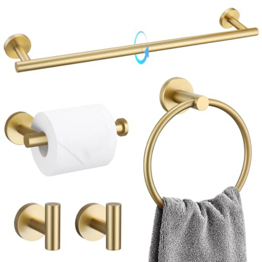 5 Pcs Bathroom Accessories Set - Towel Bar Stainless recensie en prijs