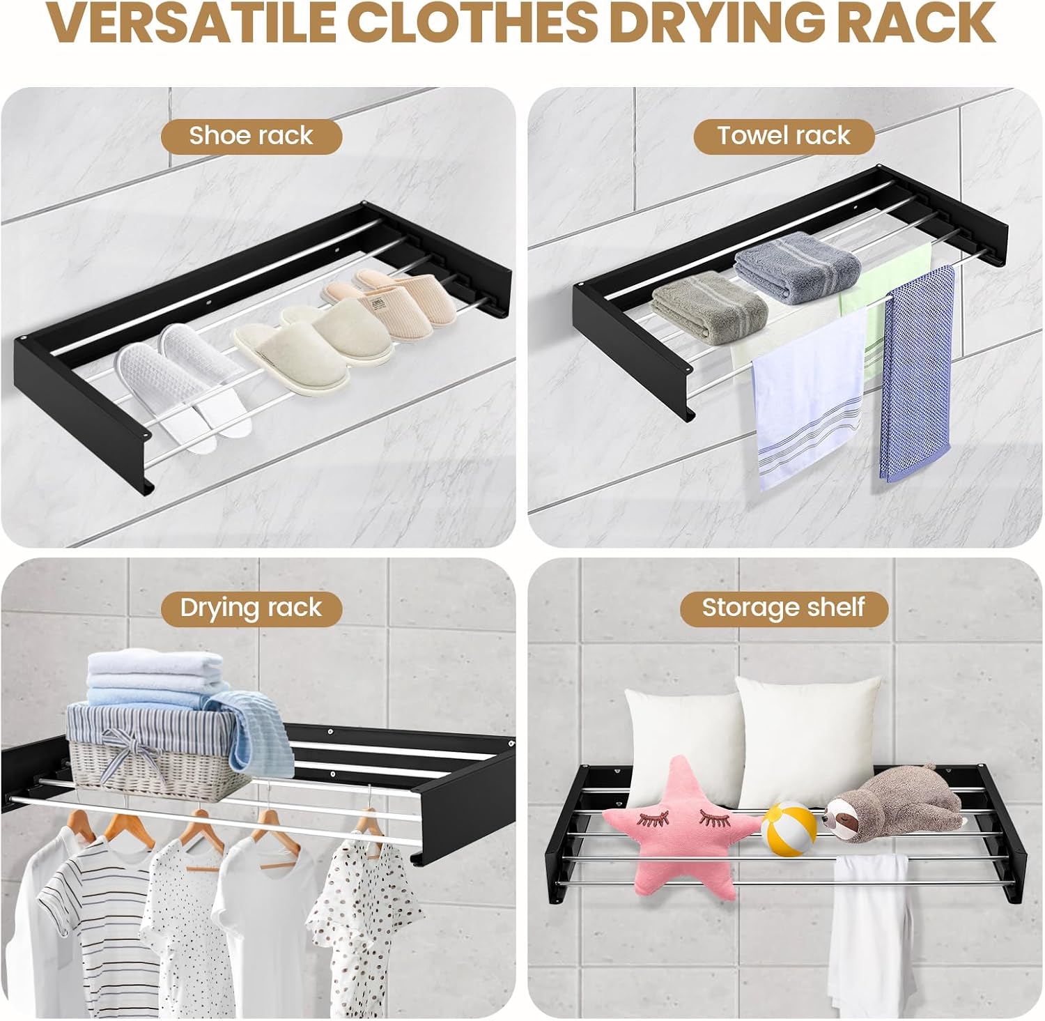80cm Wall Mounted Laundry Dryi - Towel Bar Stainless recensie en prijs