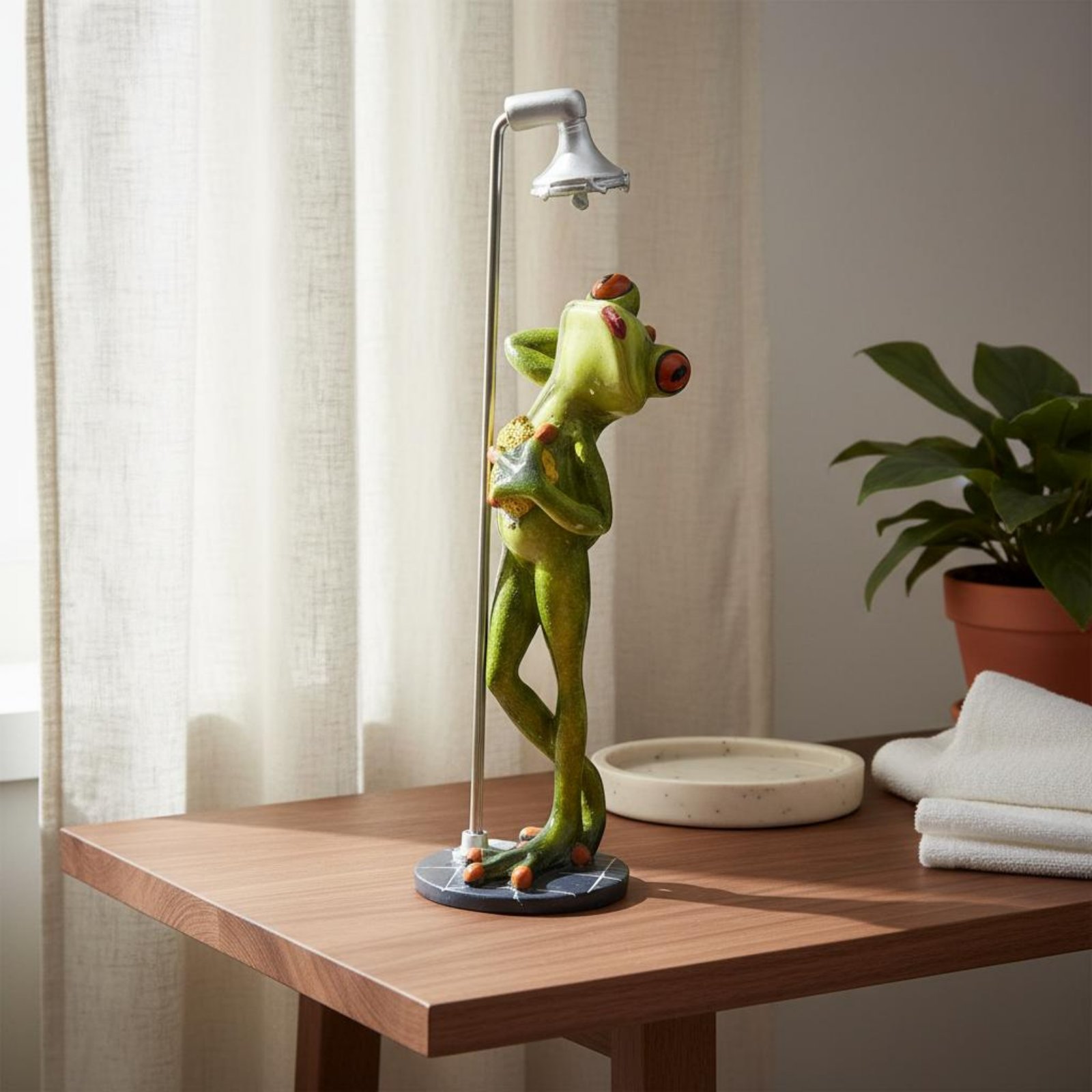Showering Frog Figurine Novelt - Home And Bathroom recensie en prijs