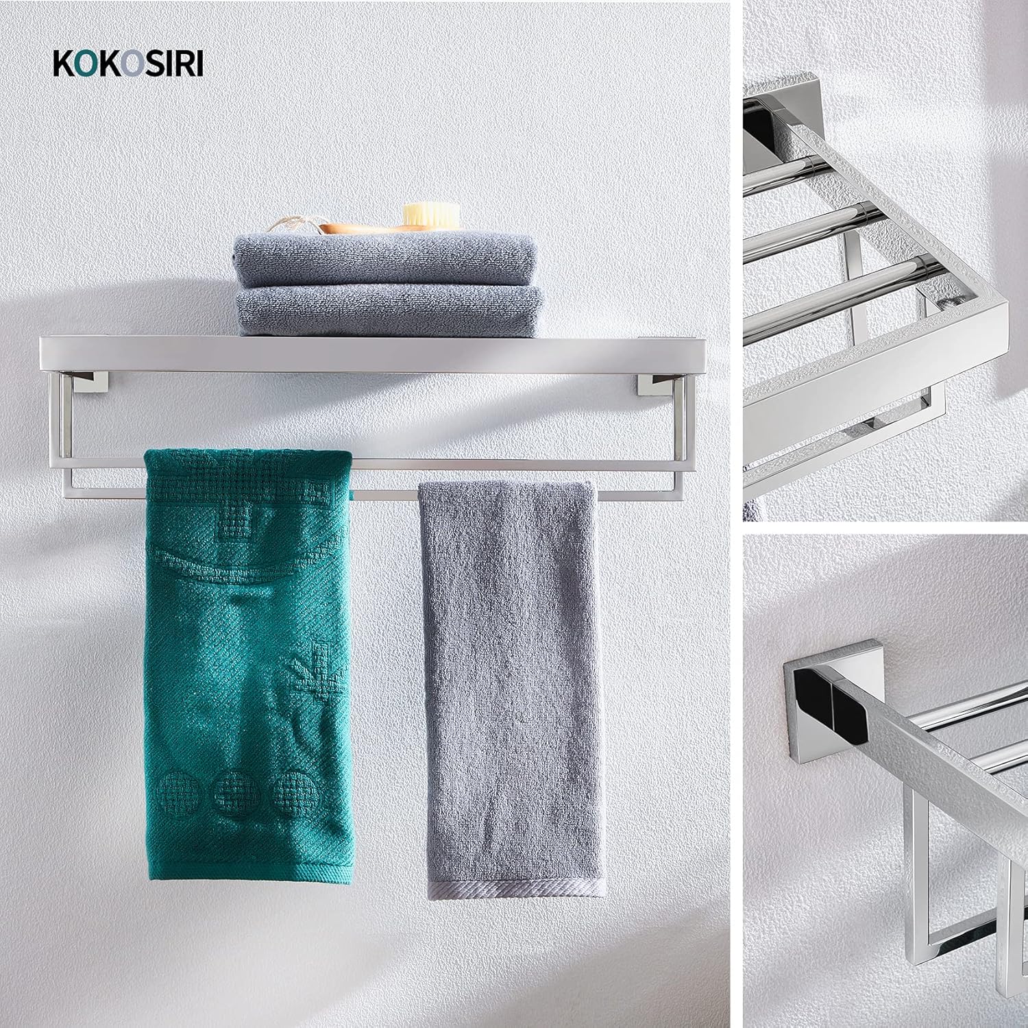 24'' Chrome Towel Shelf with T - Towel Bar Stainless recensie en prijs