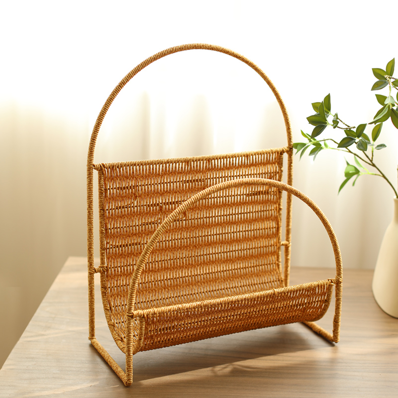 Ins Magazine Rack with Rattan  - Home Bathroom Trash Can recensie en prijs