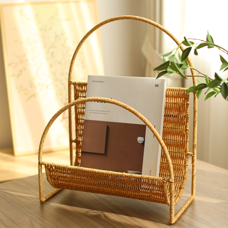 Ins Magazine Rack with Rattan  - Home Bathroom Trash Can recensie en prijs