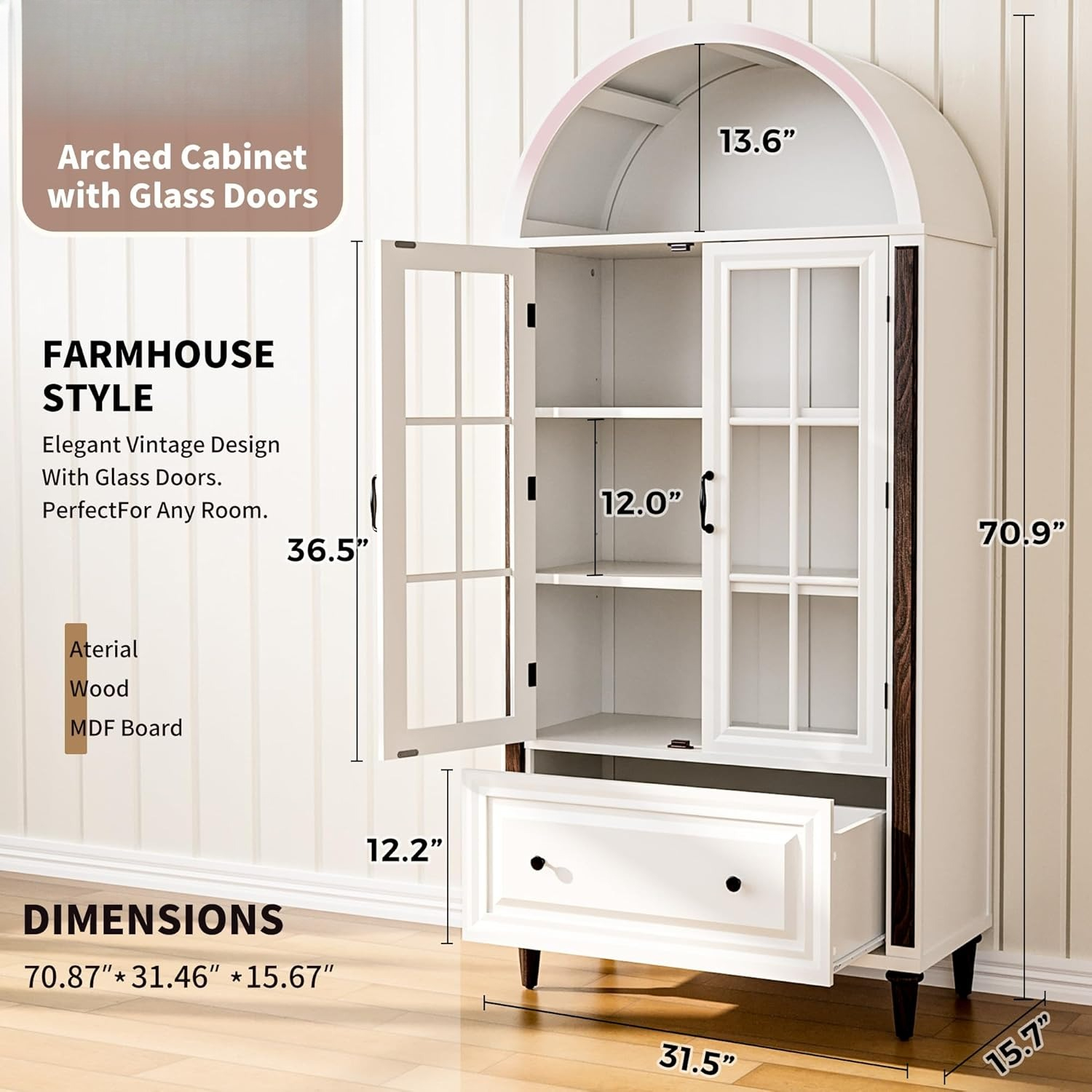 71” Handcrafted Arched Bookcas - Home & Bathroom Building Products Pte Ltd Photos recensie en prijs