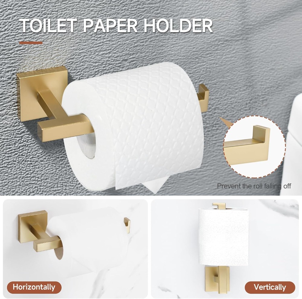 10-Piece Brushed Gold Bathroom - Towel Bar Stainless recensie en prijs