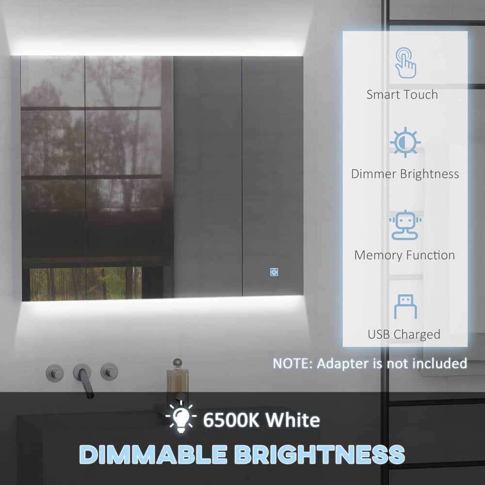 kleankin LED Medicine Cabinet, - Bathroom Mirror Led recensie en prijs