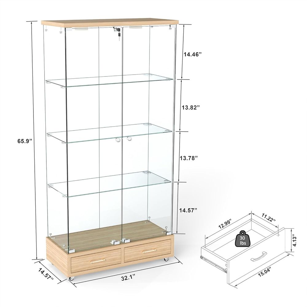 4-Tier Glass Cabinet with LED  - Home & Bathroom Building Products Pte Ltd Photos recensie en prijs