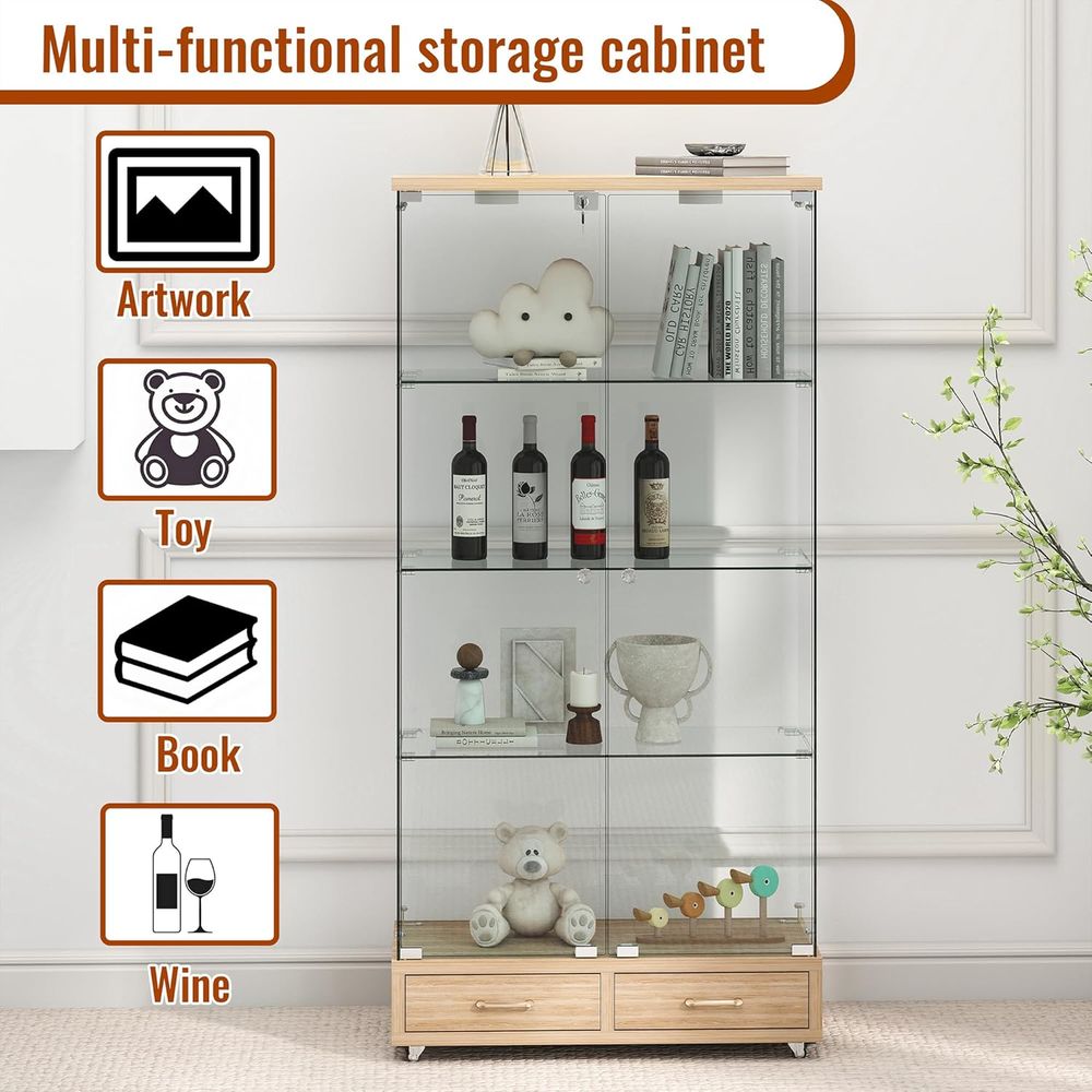 4-Tier Glass Cabinet with LED  - Home & Bathroom Building Products Pte Ltd Photos recensie en prijs