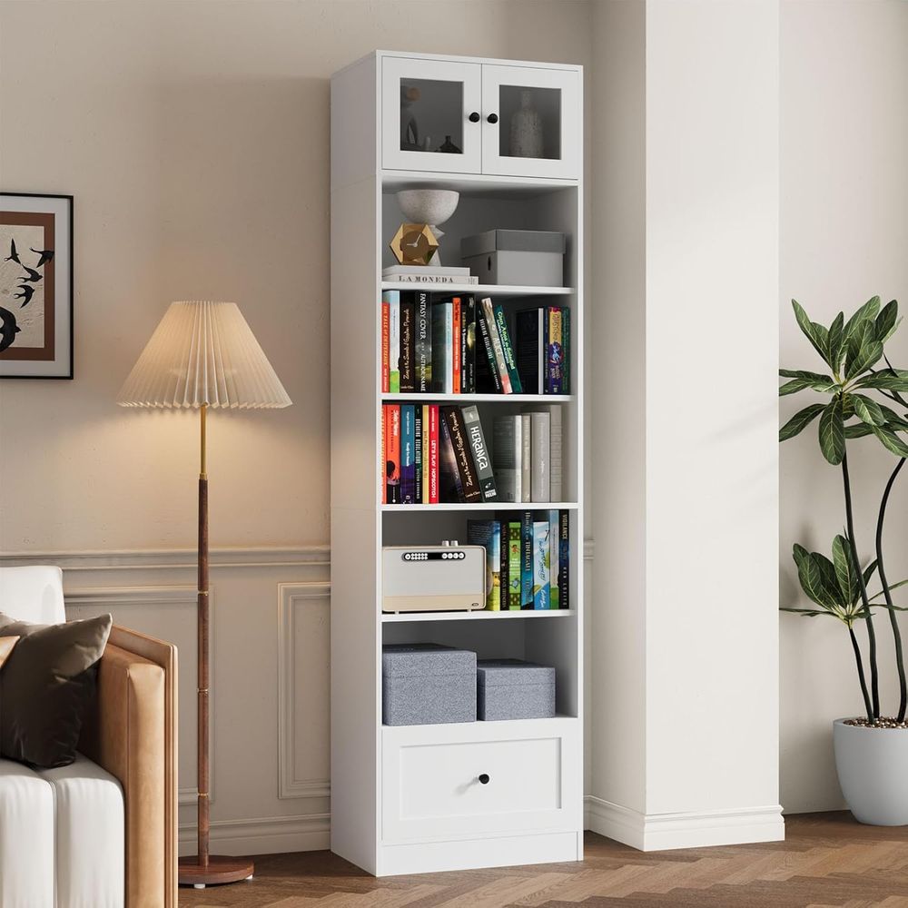 7-Tier Glass Door Bookcase, 85 - Home & Bathroom Building Products Pte Ltd Photos recensie en prijs