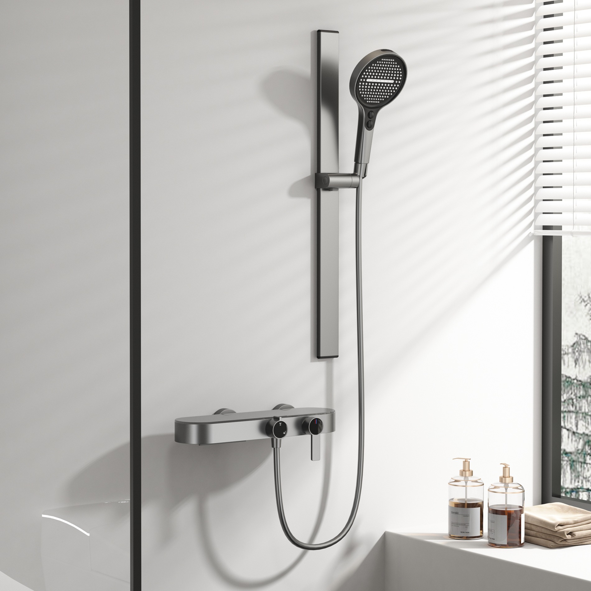 Gunmetal Gray Shower Set For H - Home And Bathroom recensie en prijs