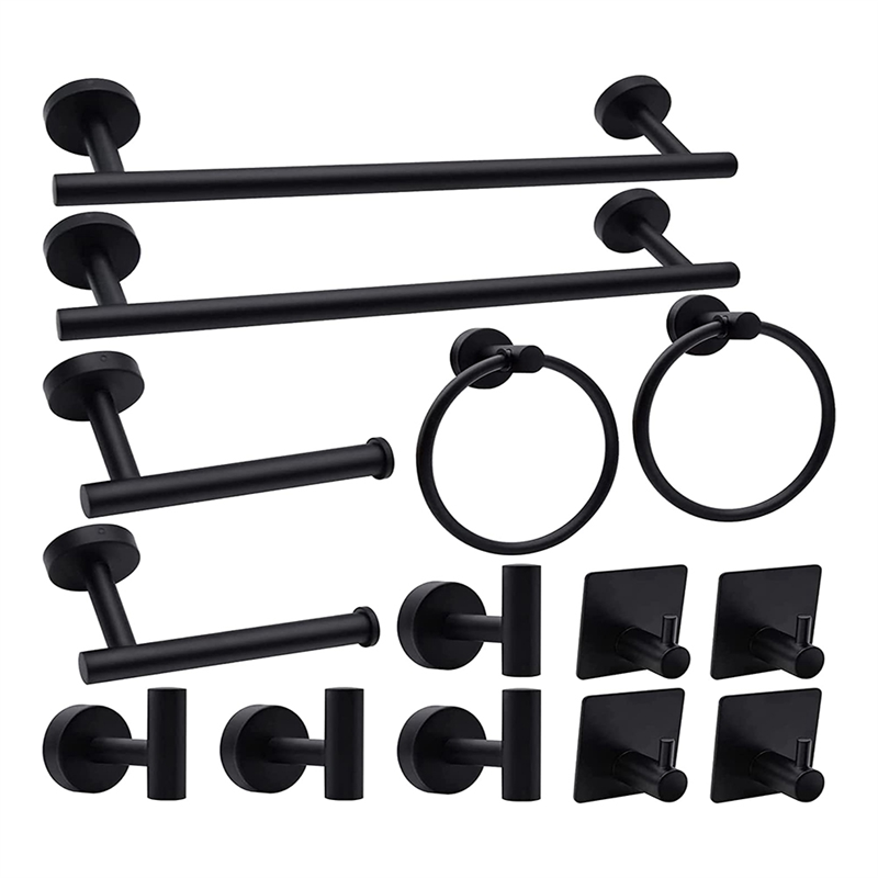 ABCL 14-Pieces Matte Black Bat - Towel Bar Stainless recensie en prijs