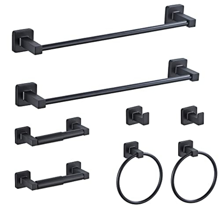 Bathroom Hardware Set 8 Pieces - Towel Bar Stainless recensie en prijs